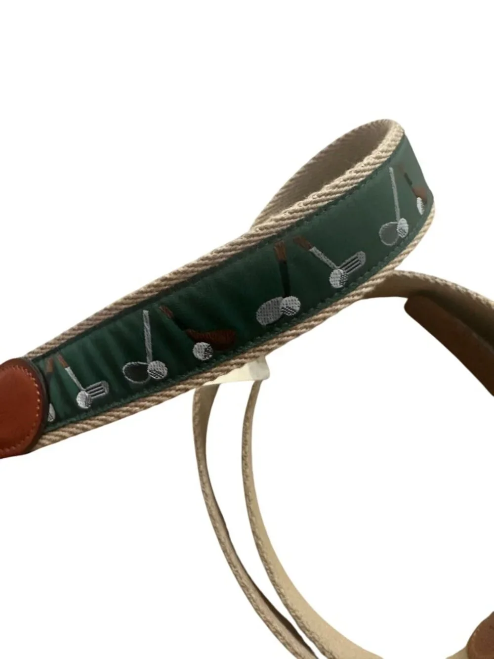 JOS A BANK Men's Golf Print Green Belt Size 44 NEW NWT